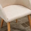 Set di 2 Sedie da Pranzo Stile Scandinavo 55x56x74 cm Imbottite in Tessuto Beige      