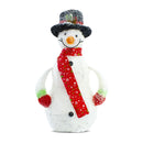 Pupazzo di Neve Decorativo con Luci Led da 65 cm con Sciarpa e Cappello