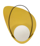 Lampada da Muro Circly 28x17x32 cm in Vetro e Ferro Oro e Nero e Bianco      