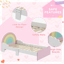 Lettino per Bambini 3-6 Anni con Sponde Laterali Anticaduta 143x74x66 cm in MDF Bianco e Rosa