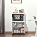 Mobile da Cucina Credenza con Ruote e Ripiano 60,4x40,3x97 cm in Legno Truciolare Bianco