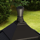 Lampione da Giardino con 6h Autonomia e Ancoraggio a Terra 15x15x127 cm in ABS e Policarbonato Nero