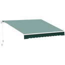 Tenda da Sole Avvolgibile Manuale a Parete Tessuto di Poliestere Verde 2.5x2m 
