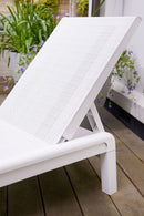 Lettino da Giardino Prendisole 187,5x58x29 cm Reclinabile in 4 Posizione Keter Mallorca Effetto Juta Bianco