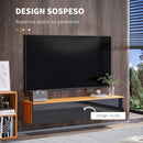 Mobile TV Sospeso 160x35x30 cm in Truciolato Marrone e Nero