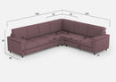 Divano Angolare 6 Posti 286x246x85 cm Marrak in Tessuto Prugna