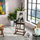 Cavalletto da Pittore 53x50,5x171-230cm Regolabile con Vano Contenitore in Legno di Faggio      