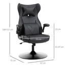Sedia da Gaming Girevole Reclinabile in Similpelle  Nera