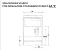 Mobile Lavatoio 60x60x85cm 2 Ante Asse in Legno Montegrappa Marella Bianco