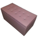 Baule Cassapanca Pouf Contenitore in Similpelle e Cristalli Renier Rosa