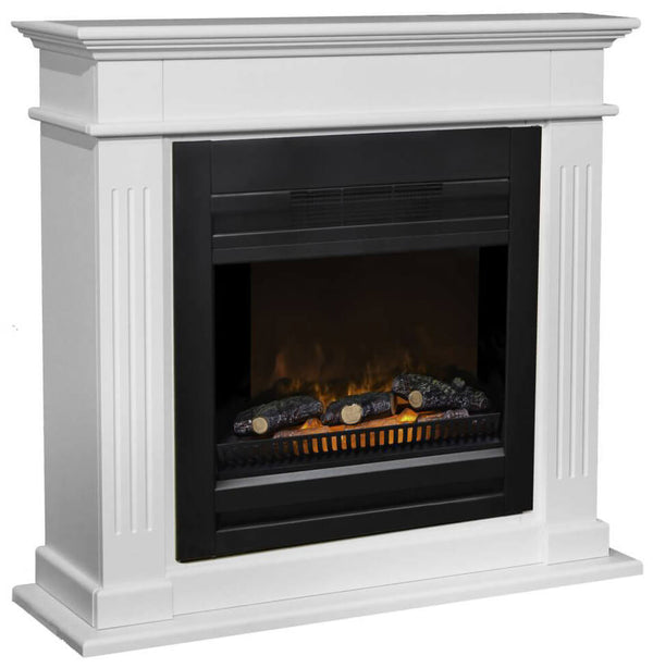 sconto Camino Elettrico da Pavimento Effetto Fiamma 1800W Ruby Fires Elda Lucius Bianco Crema
