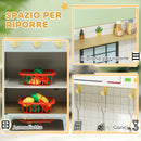 Cucina Giocattolo per Bambini con Fornelli e Armadietti 72x33x85,2 cm in Legno e PP Blu e Bianco 