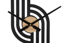 Orologio da Muro Clips 60x2,5x60 cm in Ferro e MDF Nero e Marrone      