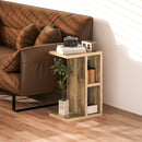 Tavolino da Salotto a Forma di C 40x30x60 cm con 3 Ripiani Marrone  