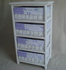 Cassettiera in Legno 4 Cassetti 40x29H73cm Lavanda