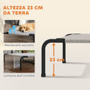 Lettino Brandina per Cani Grandi 152x94x23 cm Rialzato da Esterno in Acciaio e Rete Traspirante Beige      