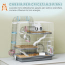 Gabbia per Criceti a 3 Livelli 45x30x45 cm e 14 Tubi con Casetta Rampa e Accessori in Metallo e Plastica Grigio      