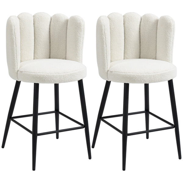 Set 2 Sgabelli 52x53x93 cm in Poliestere e Acciaio Bianco e Nero online