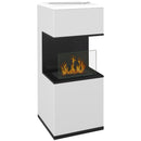 Camino a Bioetanolo da Pavimento 38x38x100 cm Bruciatore 1,2L Bianco