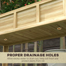 Fioriera Rialzata 115x46x75 cm con Ripiano Inferiore Divisorio Fori di Drenaggio in Legno      