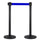 2 Colonnine Tendinastro 3 metri in Metallo Nero Opaco Ø36x101 cm Nastro Blu