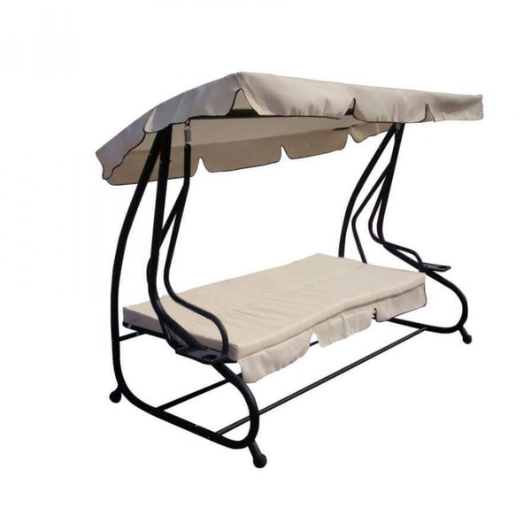 Dondolo Letto Relax con Cuscini 230x120x164 h cm in Acciaio Ecrù online