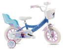 Bicicletta per Bambine 12" Disney Frozen Freno Caliper e Stabilizzatori in Acciaio Hi-Ten Azzurro