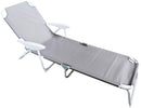 Lettino Prendisole Pieghevole da Giardino 182x65x81 cm in Acciaio e Tessuto Oxford Grigio