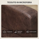 Divano 2 Posti Moderno 130x78x85 cm con Rivestimento in Tessuto Effetto Pelle Traspirante e Gambe in Legno Marrone Scuro      