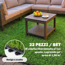 Set 22 Piastrelle 30x30 cm Erba Finta 25 mm a Incastro in PE e PP con supporto in Lattice BSF Verde      