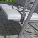 Dondolo da Giardino 3 Posti 172x110x156 cm con Tettuccio Regolabile e Cuscini in Acciaio e Poliestere Grigio Chiaro      
