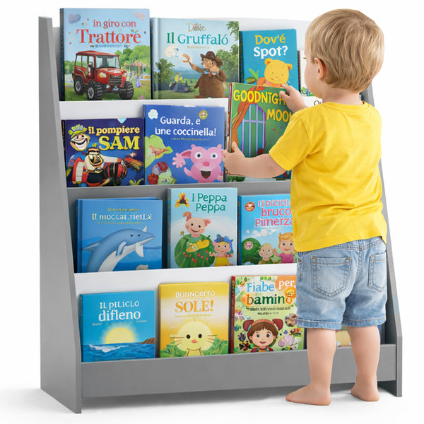 online Libreria Montessoriana per Bambini 80x30x88 cm Scaffale in Legno Grigio