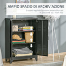 Armadietto 75x33x110 cm a 2 Ante in Stile Industriale in Metallo Nero      
