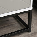 Cassettiera 4 Cassetti 80x40x79 cm in Metallo e Truciolato  Bianca e Grigia