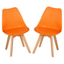 Set 2 Sedie in Similpelle Gambe in Legno  Arancioni