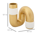 Vaso Bann 10,5x10,5x12,7 cm in Poliestere Oro e Bianco      