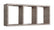 Mensola Rettangolare 3 Scomparti da Parete 70x30x15.5 cm in Fibra di Legno Tristano Rovere Moka