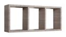 Mensola Rettangolare 3 Scomparti da Parete 70x30x15.5 cm in Fibra di Legno Tristano Rovere Moka