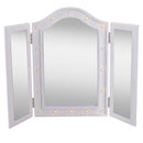 Specchio da Trucco Ripiegabile Retroilluminato con 16 LED Bianco 73x53.5x4.5 cm 