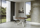 Tavolo Allungabile 140-400x90x77 cm Volantis Noce Telaio Bianco 