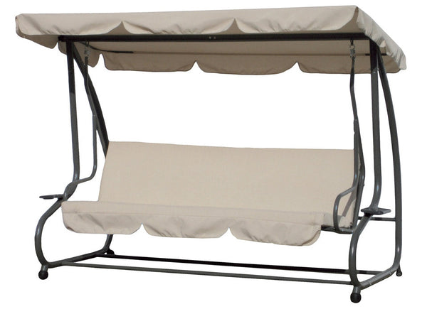 prezzo Dondolo Sofà Letto da Giardino 3 Posti in Acciaio Bauer Beige