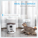 Distributore Automatico Cibo Cani e Gatti 20,5x25x28 cm con Ciotola e Timer Bianco