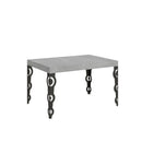 Tavolo Allungabile 120-224x90x77 cm Karamay Cemento Telaio Antracite 