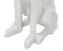 Decorazione Cane Ory Svuotatasche 27x51x74 cm in Resina e Metallo Bianco e Oro      