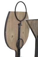 Porta Bottiglie da Muro Glass 71x12,5x41,5 cm in Ferro e MDF Marrone e Nero