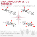 Albero di Natale Artificiale Innevato 150 cm 676 Rami con Pigne Apertura Automatica Verde