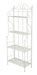 Scaffale per Piante in Metallo 4 Piani 59x29H158cm Jessica Bianco