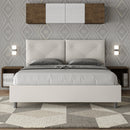 Letto Matrimoniale con Alzata Comoda Imbottito in Similpelle Appia Bianco Varie Misure