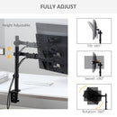 Supporto Monitor da 13"-32" per Scrivania in Acciaio Nero