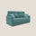 Divano Letto 2 Posti 156x102x97 cm in Tessuto Petrolio